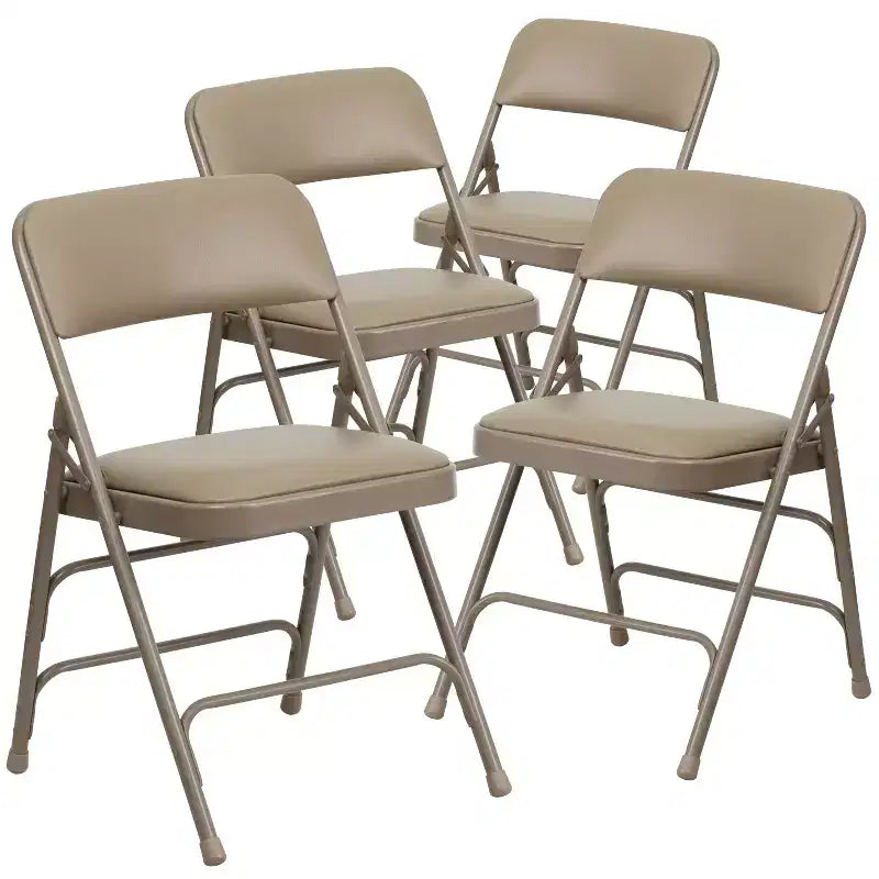 Chaise pliante en métal rembourrée série HERCULES à triple renfort et double charnière