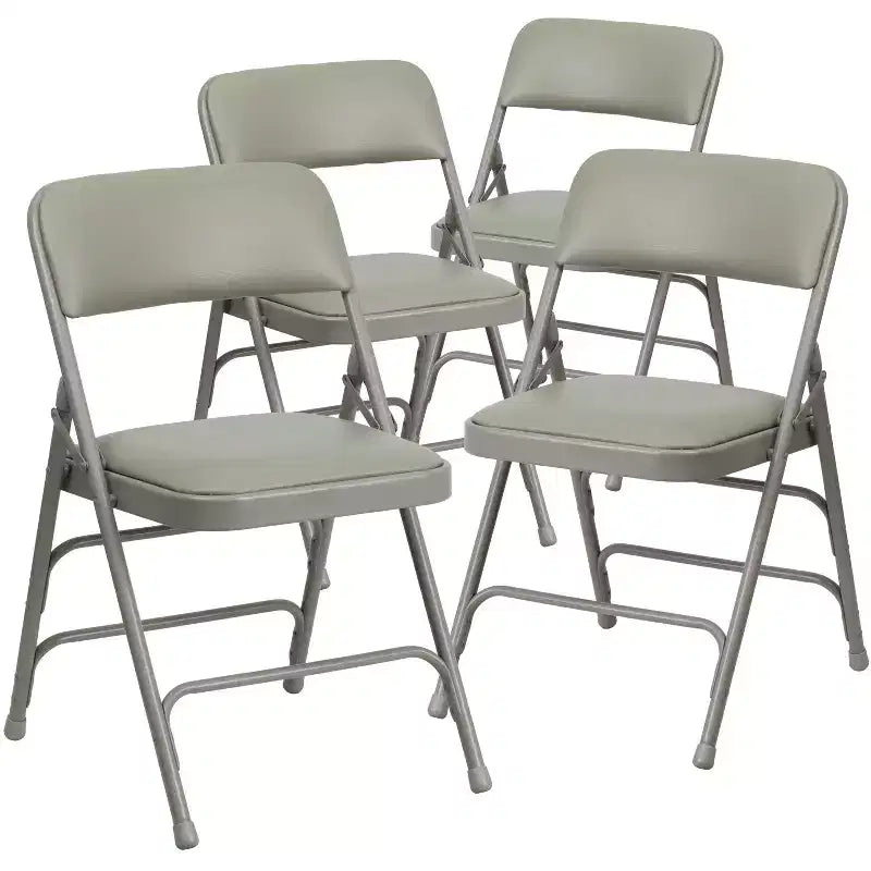 Chaise pliante en métal rembourrée série HERCULES à triple renfort et double charnière