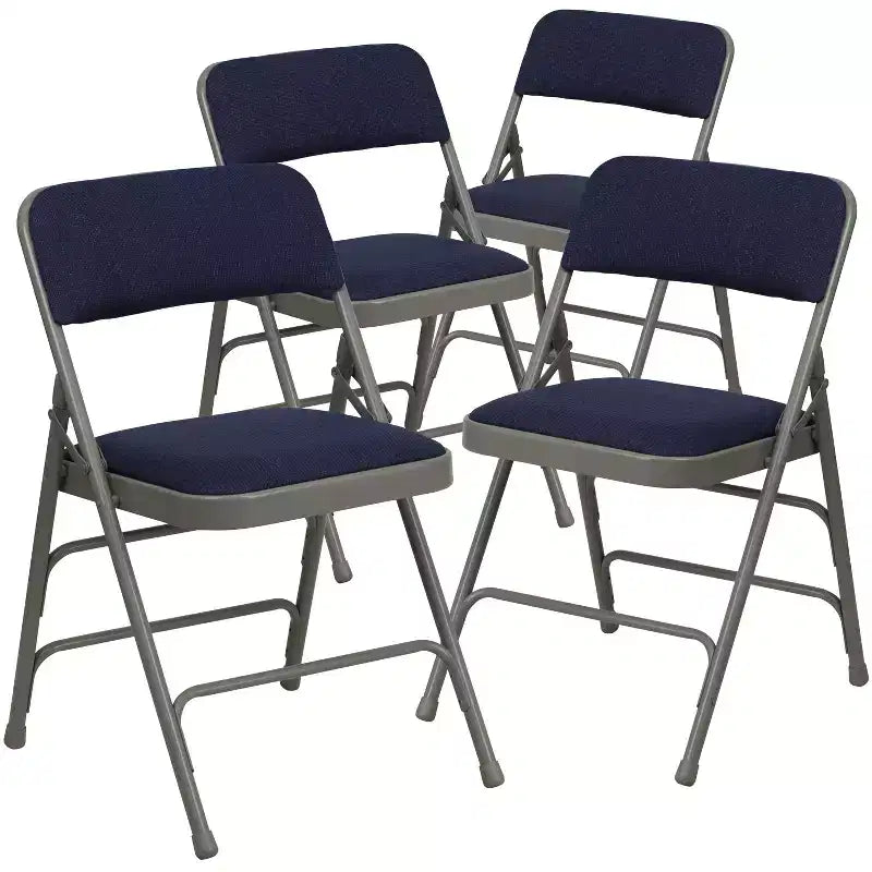 Chaise pliante en métal rembourrée série HERCULES à triple renfort et double charnière
