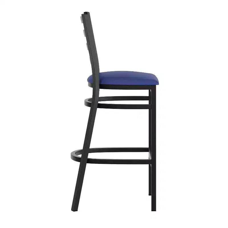 Tabouret de bar en métal avec dossier à barreaux pour restaurant