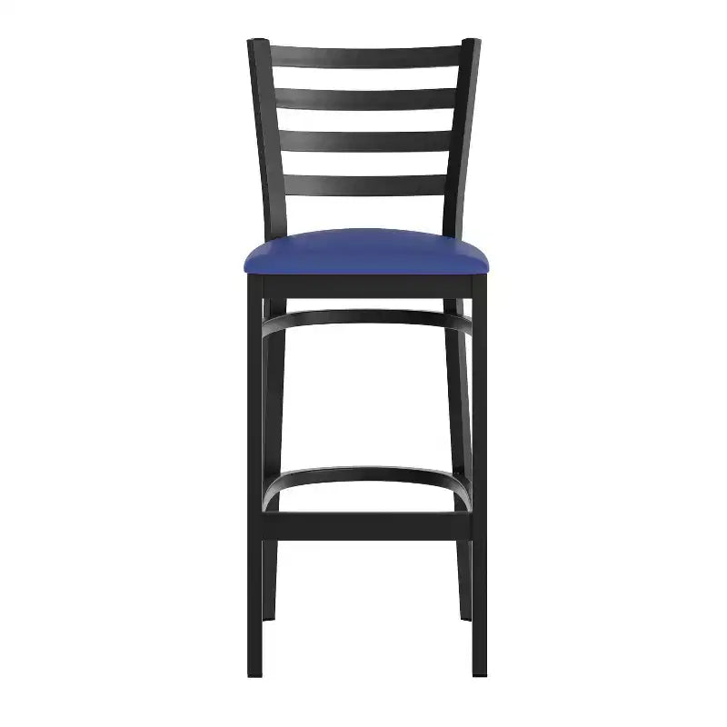 Tabouret de bar en métal avec dossier à barreaux pour restaurant