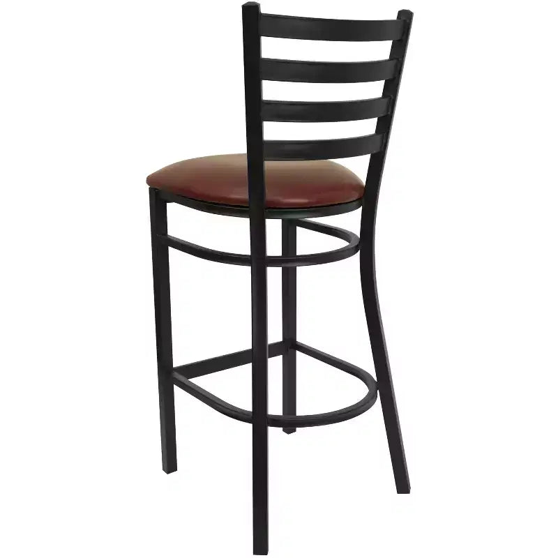 Tabouret de bar en métal avec dossier à barreaux pour restaurant