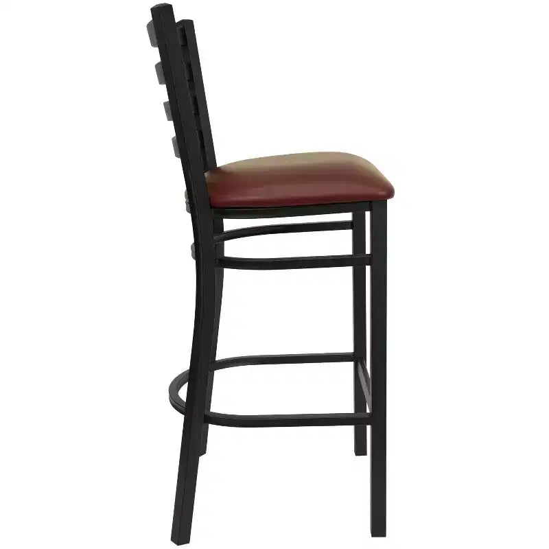 Tabouret de bar en métal avec dossier à barreaux pour restaurant