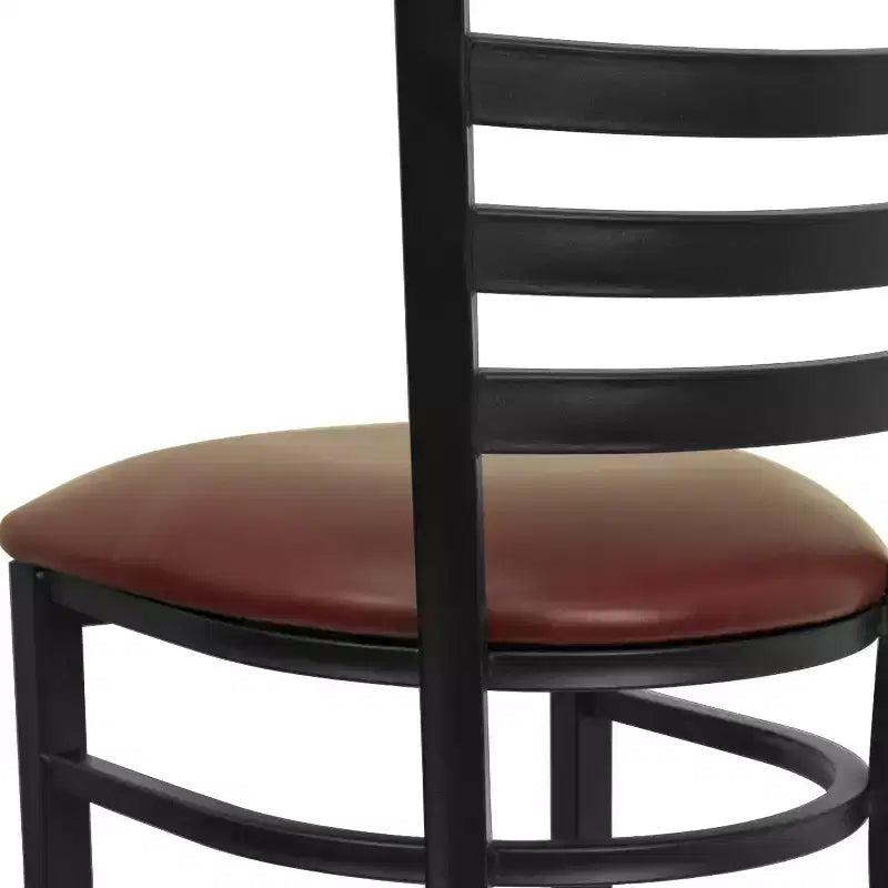 Tabouret de bar en métal avec dossier à barreaux pour restaurant
