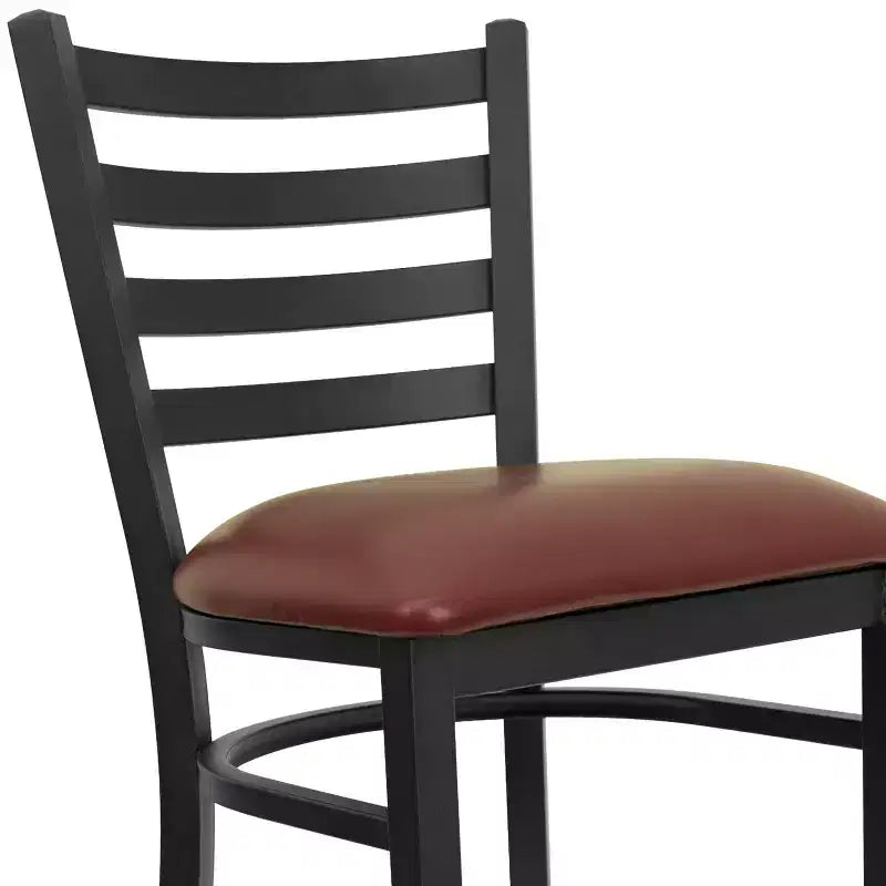 Tabouret de bar en métal avec dossier à barreaux pour restaurant