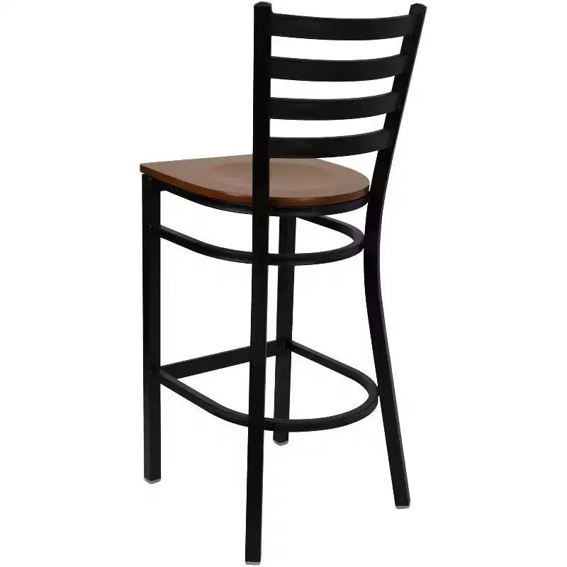 Tabouret de bar en métal avec dossier à barreaux pour restaurant