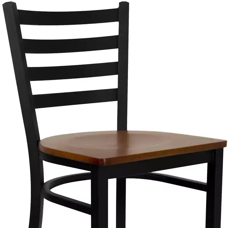 Tabouret de bar en métal avec dossier à barreaux pour restaurant
