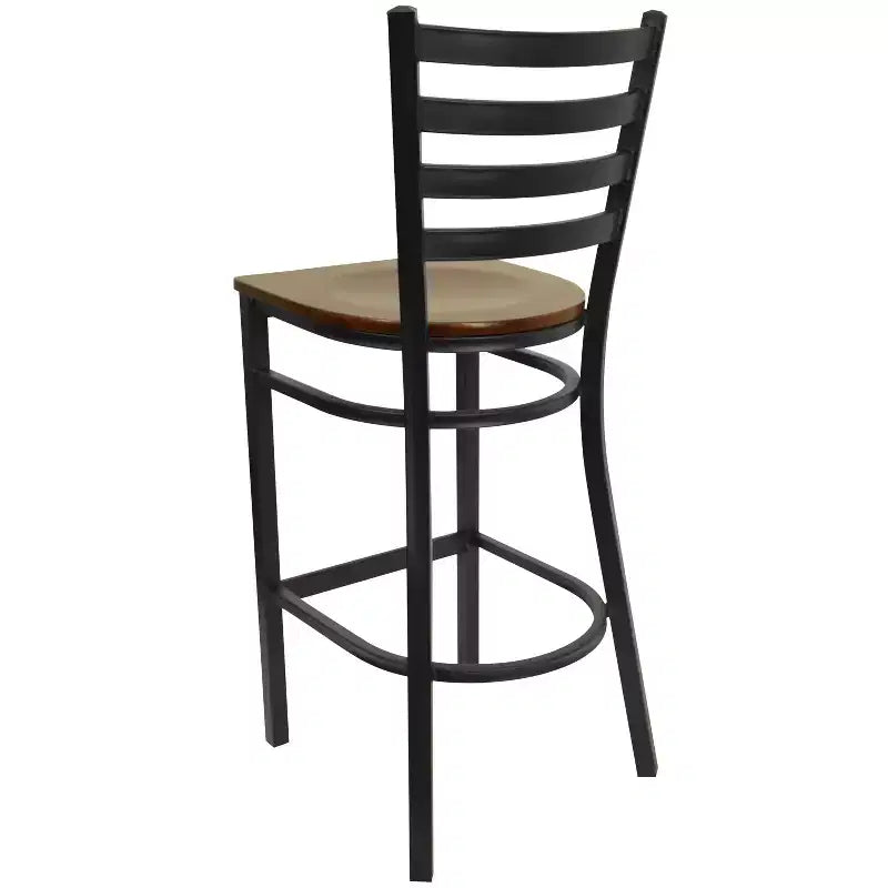 Tabouret de bar en métal avec dossier à barreaux pour restaurant