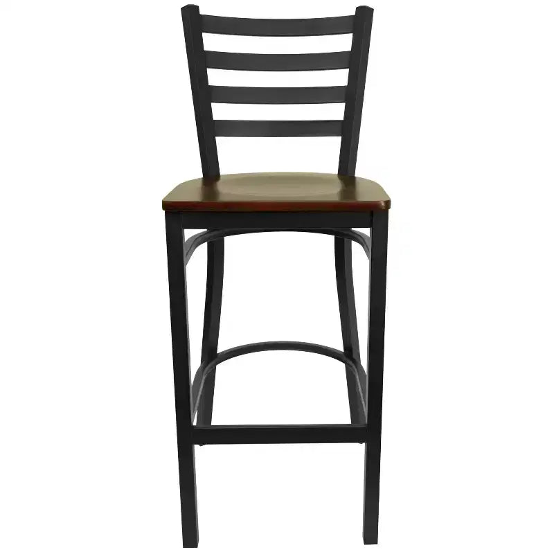 Tabouret de bar en métal avec dossier à barreaux pour restaurant