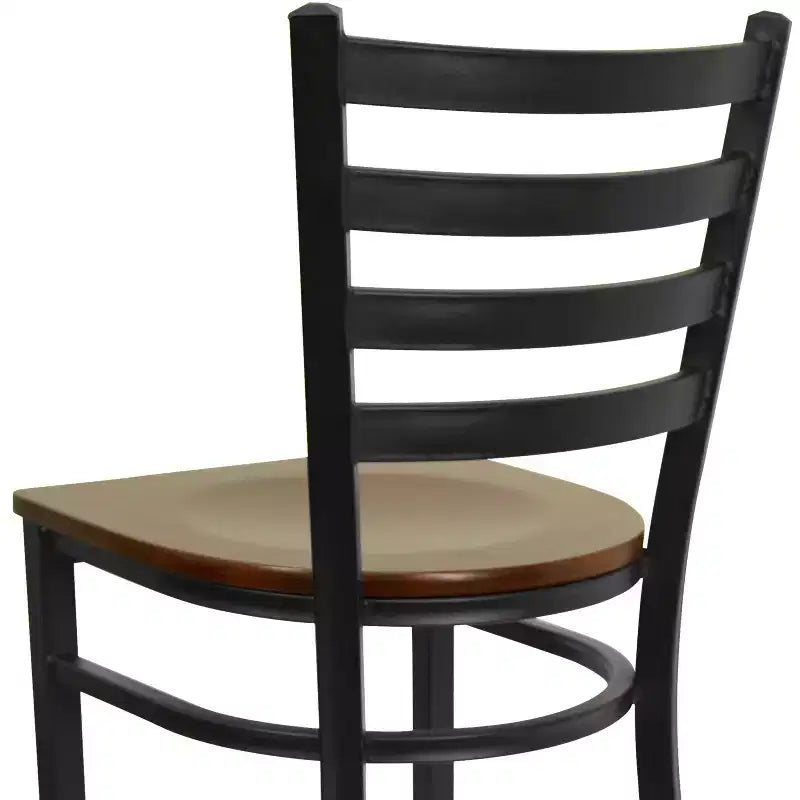 Tabouret de bar en métal avec dossier à barreaux pour restaurant