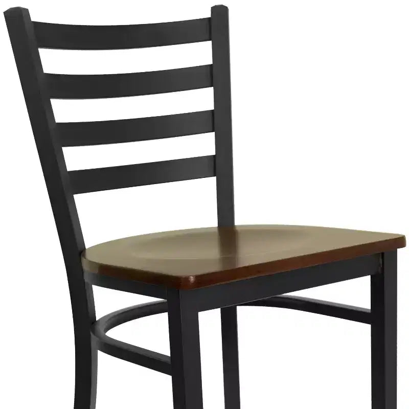 Tabouret de bar en métal avec dossier à barreaux pour restaurant