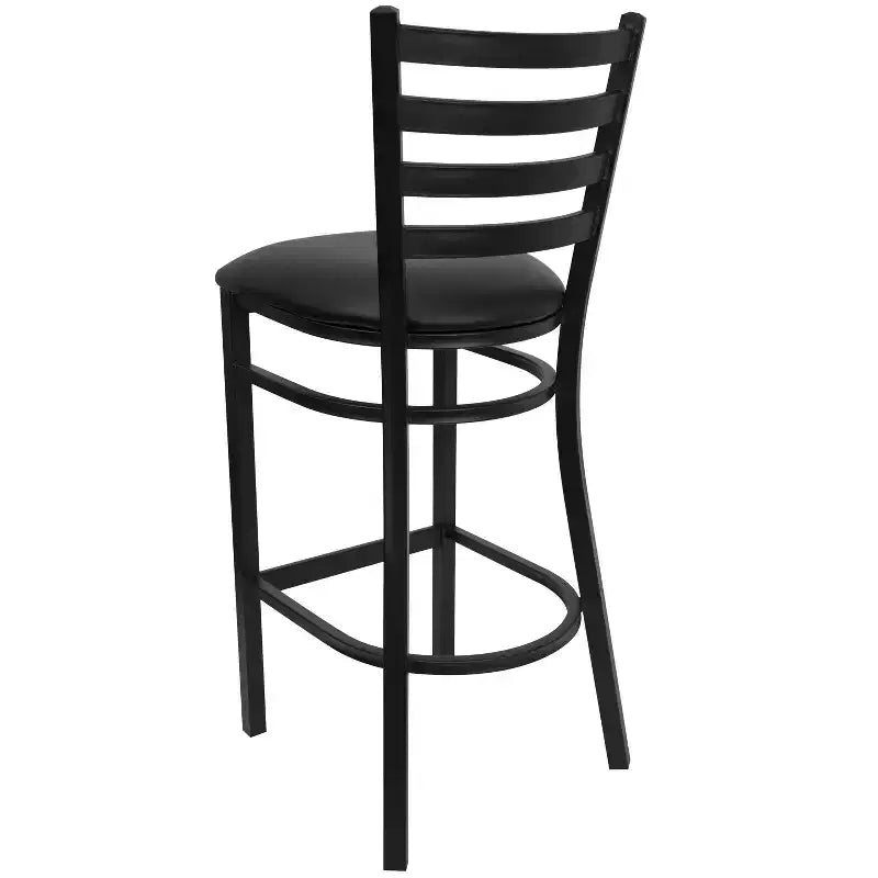 Tabouret de bar en métal avec dossier à barreaux pour restaurant