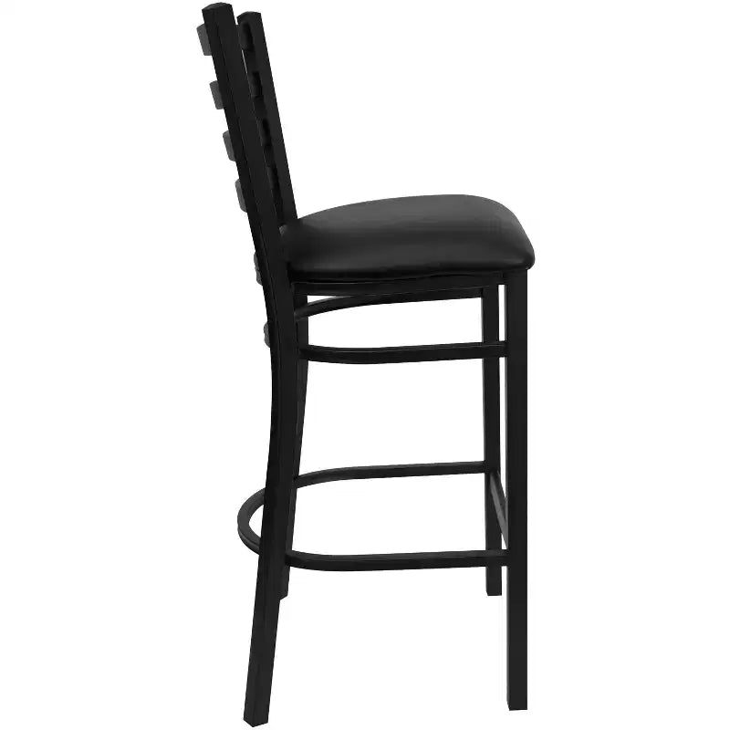 Tabouret de bar en métal avec dossier à barreaux pour restaurant