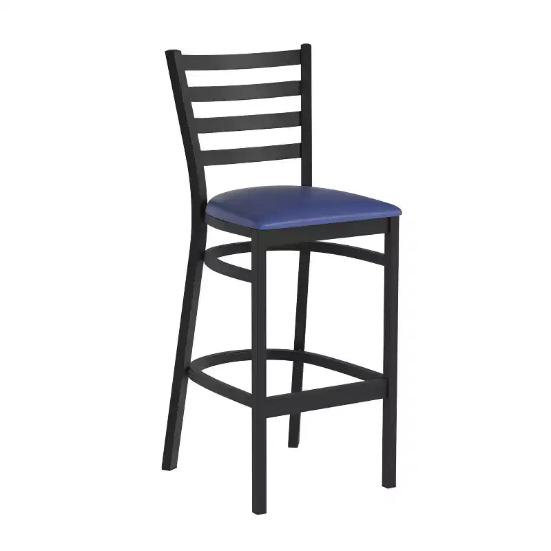 Tabouret de bar en métal avec dossier à barreaux pour restaurant