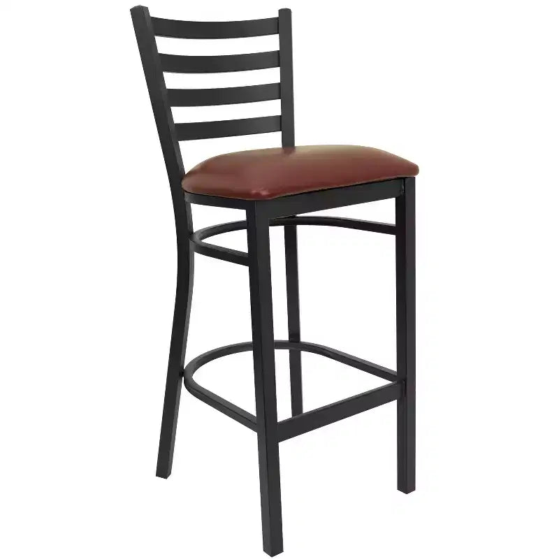 Tabouret de bar en métal avec dossier à barreaux pour restaurant