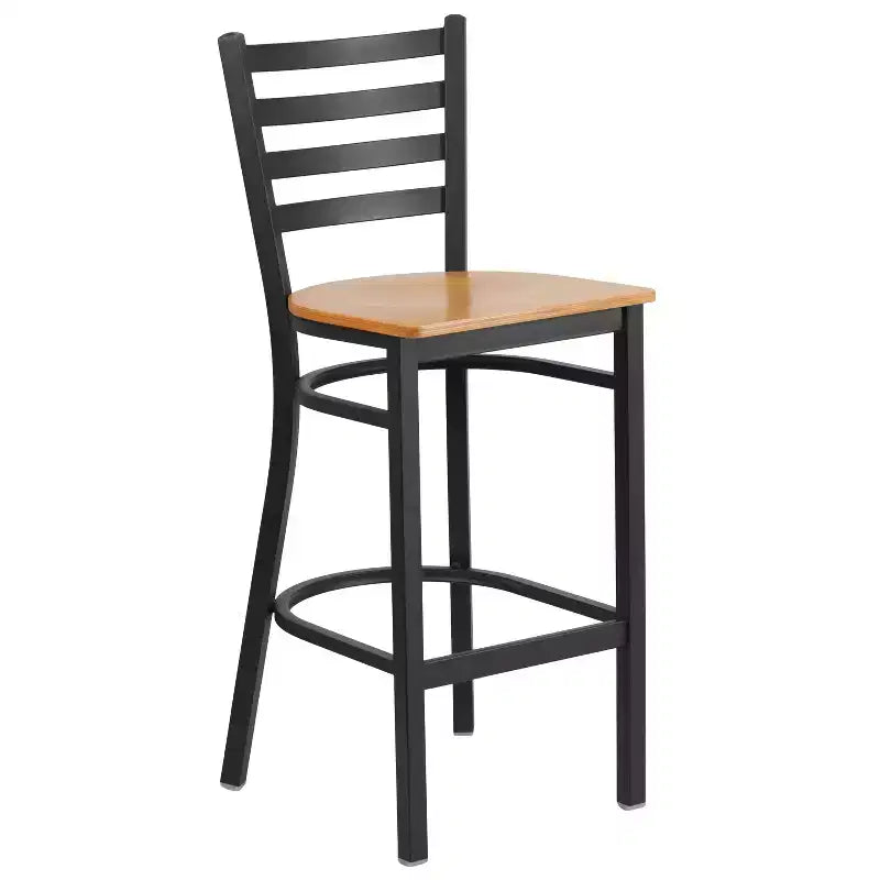 Tabouret de bar en métal avec dossier à barreaux pour restaurant