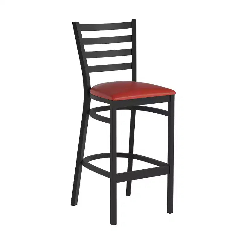 Tabouret de bar en métal avec dossier à barreaux pour restaurant