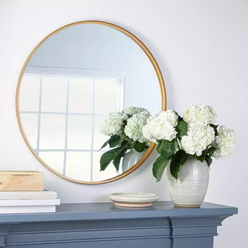 Miroir mural décoratif rond de 34 po