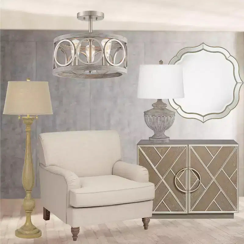Miroir Mural Rond de Vanité Cannelé, Verre Biseauté Moderne, Cadre Perlé Or Champagne, 32 Pouces de Large, pour Salle de Bain, Salon, Entrée