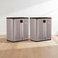 Suncast 9 Cu Ft Heavy Duty Resin Garage Base Storage Cabinet, Platinum (2 Pack)