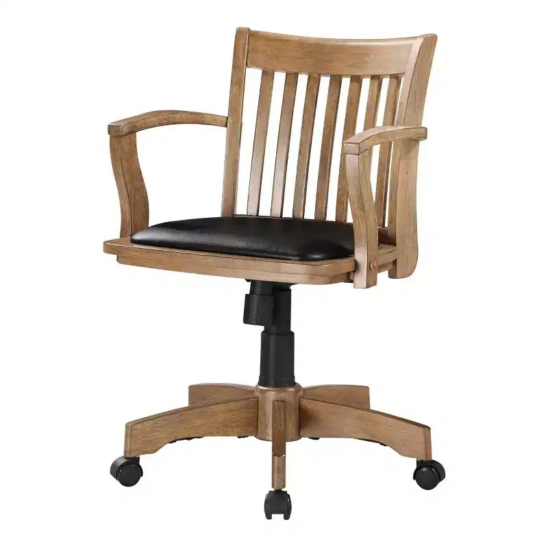 Chaise de Banquier Deluxe en Bois avec Siège Rembourré et Piètement en Bois Fruitier