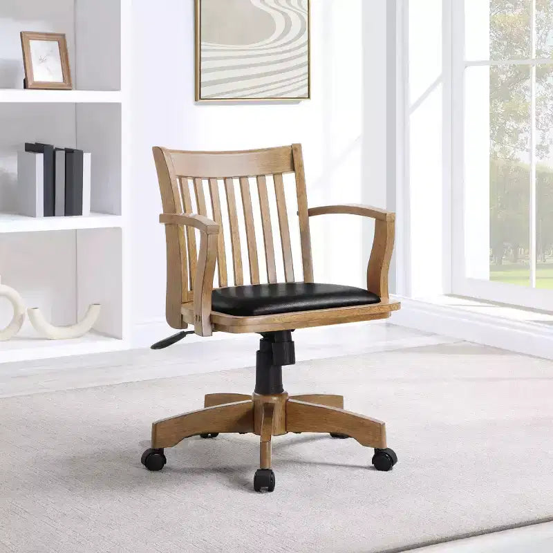 Chaise de Banquier Deluxe en Bois avec Siège Rembourré et Piètement en Bois Fruitier